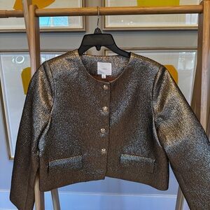 Metallic Gold Cropped Jacket sz S